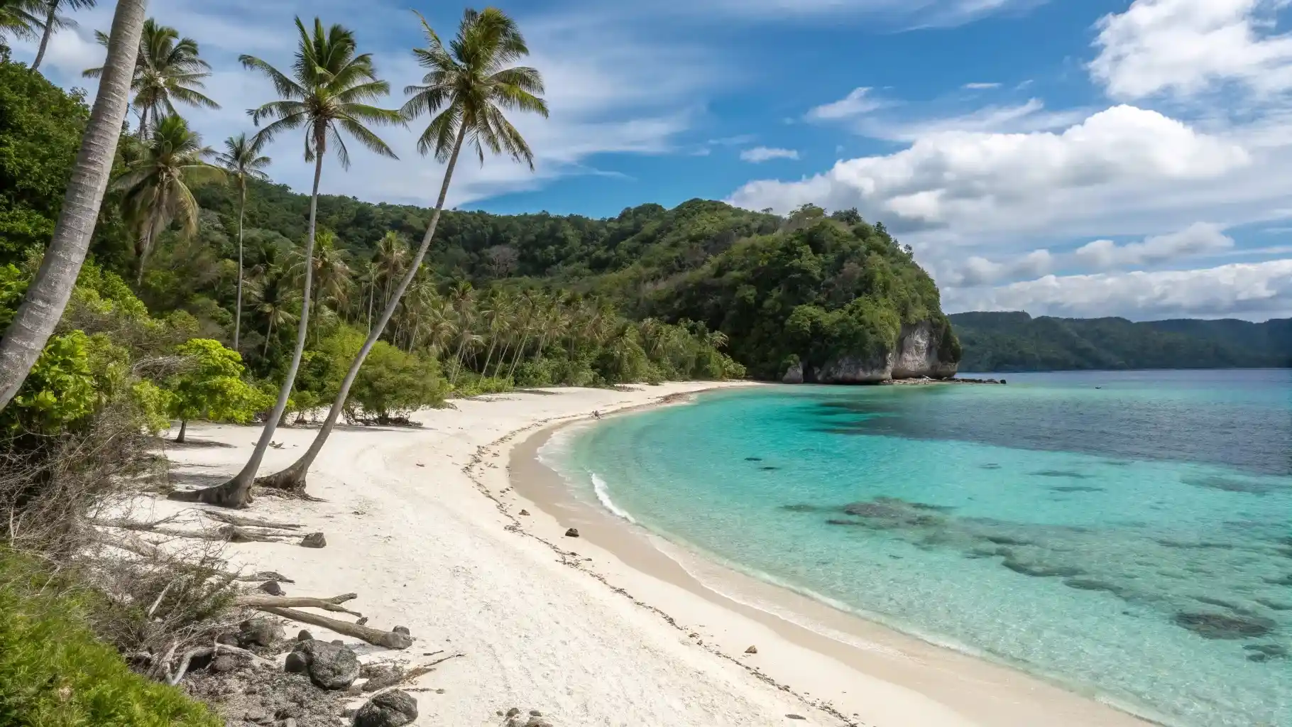 Sopi Beach surfing and beach exploration in Morotai island