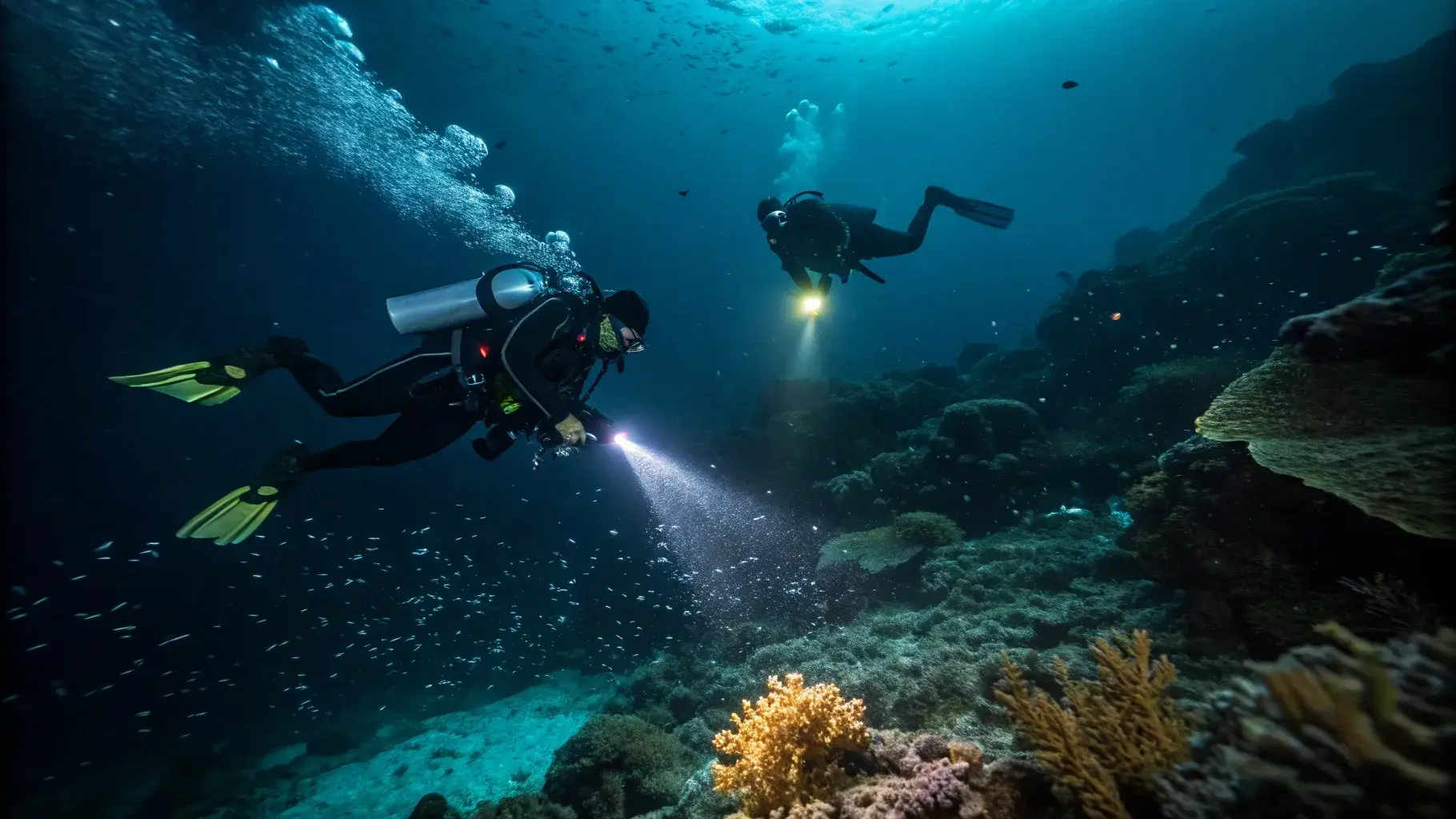  Night diving and snorkeling at pristine house reefs in Morotai island